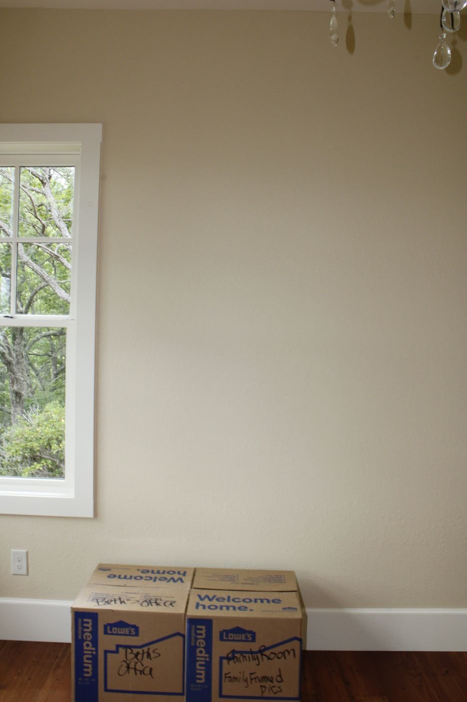 Window casing trim detail with baseboard